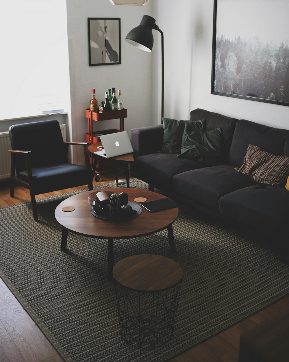 Book and objects styled on a wooden coffee table