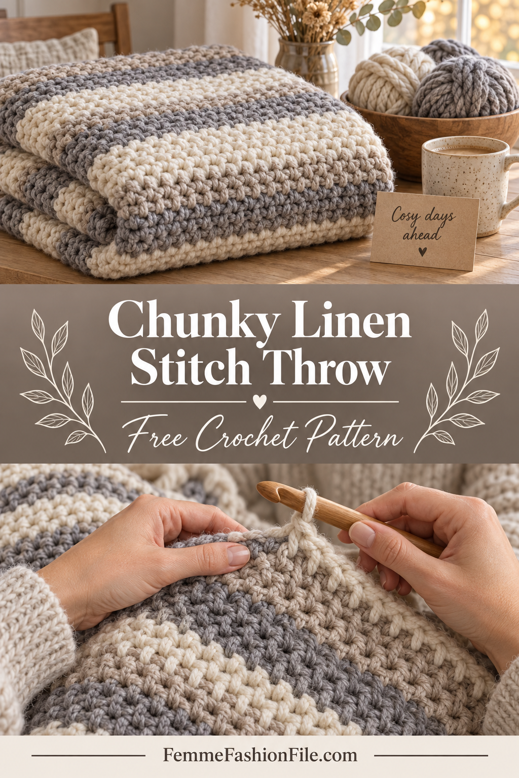 Chunky Linen Stitch Throw Blanket – Free Crochet Pattern