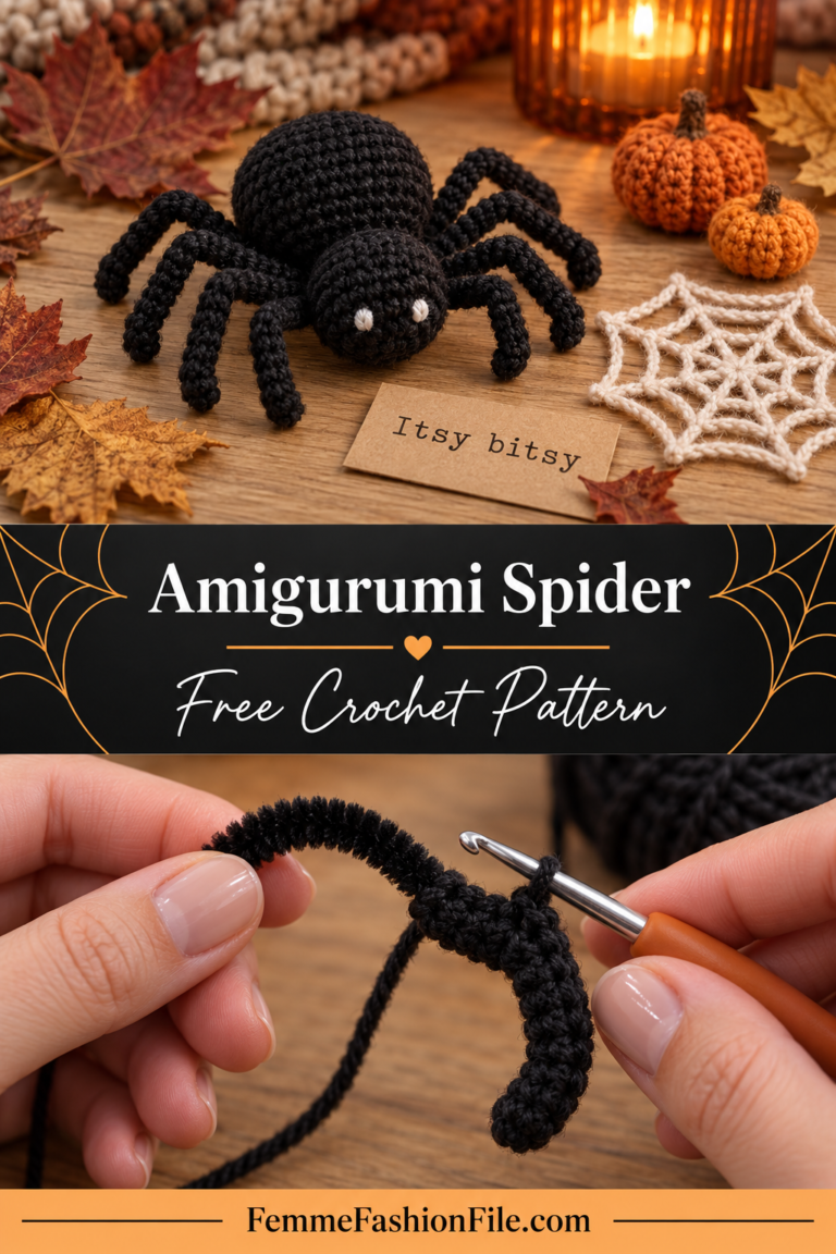 Amigurumi spider free crochet pattern - black crochet spider with bendy legs