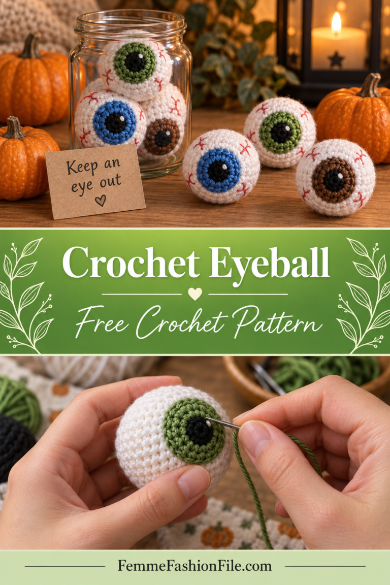 Crochet eyeball amigurumi free Halloween pattern